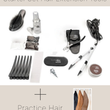 Hairdressing set - practical hair extension starter pack with practice hair