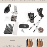 Friseurset - praktisches Haarverlängerungs-Startpaket mit Übungshaaren für 2 Personen